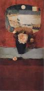 Fernand Khnopff Roses and a Japanese Fan oil on canvas